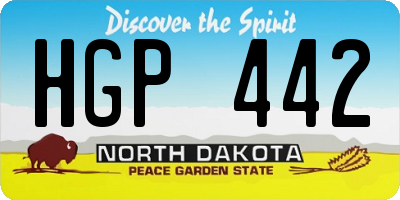 ND license plate HGP442