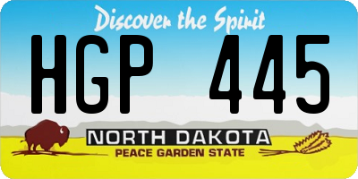 ND license plate HGP445