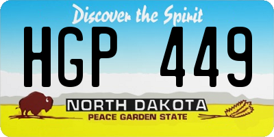 ND license plate HGP449