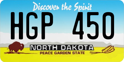 ND license plate HGP450