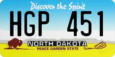 ND license plate HGP451