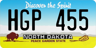 ND license plate HGP455