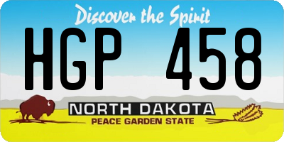 ND license plate HGP458