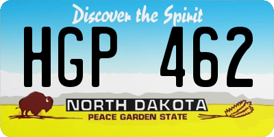 ND license plate HGP462