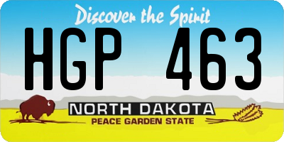 ND license plate HGP463