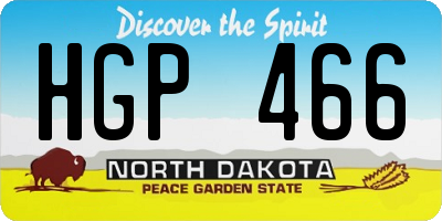 ND license plate HGP466