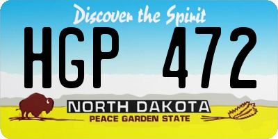 ND license plate HGP472