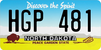 ND license plate HGP481