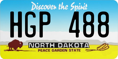 ND license plate HGP488