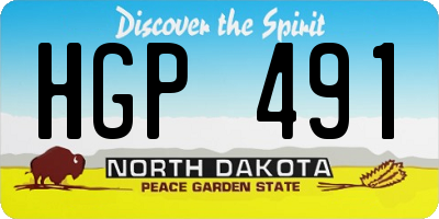 ND license plate HGP491