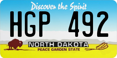 ND license plate HGP492