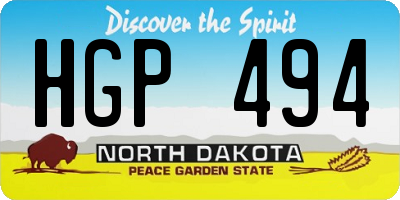 ND license plate HGP494