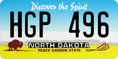 ND license plate HGP496