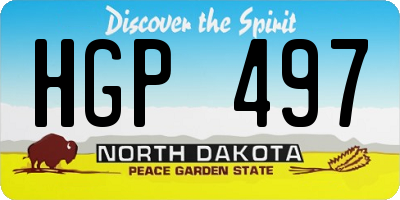 ND license plate HGP497