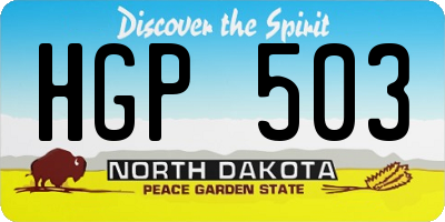 ND license plate HGP503