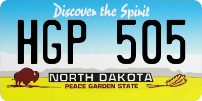ND license plate HGP505