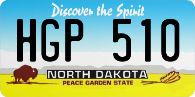 ND license plate HGP510