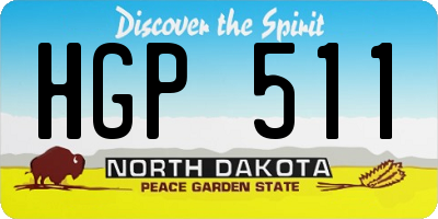 ND license plate HGP511