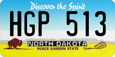ND license plate HGP513