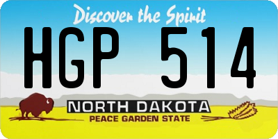 ND license plate HGP514