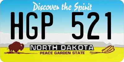 ND license plate HGP521