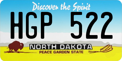 ND license plate HGP522