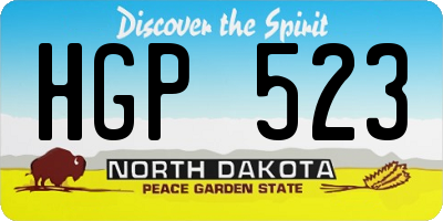 ND license plate HGP523