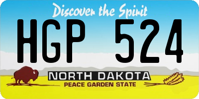 ND license plate HGP524
