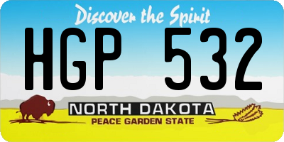 ND license plate HGP532