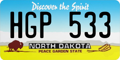 ND license plate HGP533