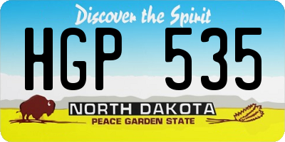 ND license plate HGP535