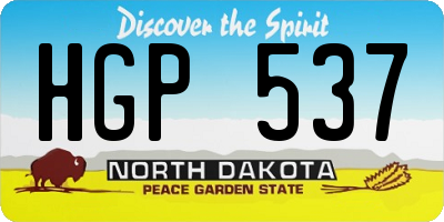 ND license plate HGP537