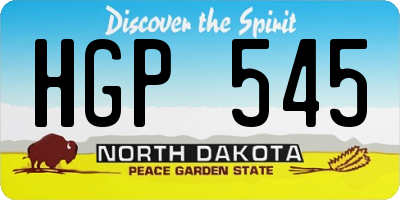 ND license plate HGP545