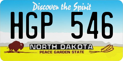 ND license plate HGP546
