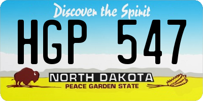 ND license plate HGP547