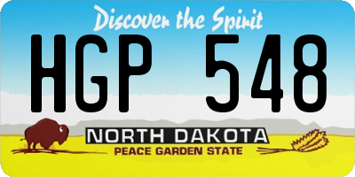 ND license plate HGP548