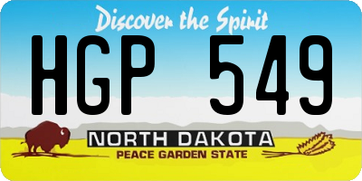 ND license plate HGP549