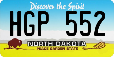 ND license plate HGP552