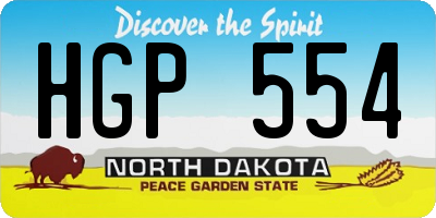 ND license plate HGP554