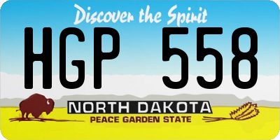 ND license plate HGP558