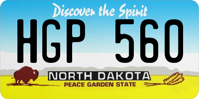 ND license plate HGP560