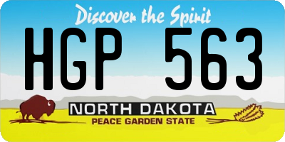 ND license plate HGP563