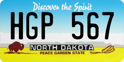 ND license plate HGP567