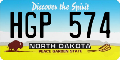 ND license plate HGP574