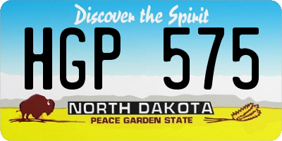 ND license plate HGP575