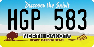 ND license plate HGP583