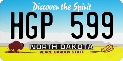 ND license plate HGP599