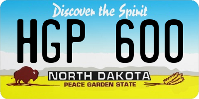 ND license plate HGP600