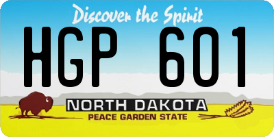 ND license plate HGP601