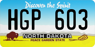 ND license plate HGP603